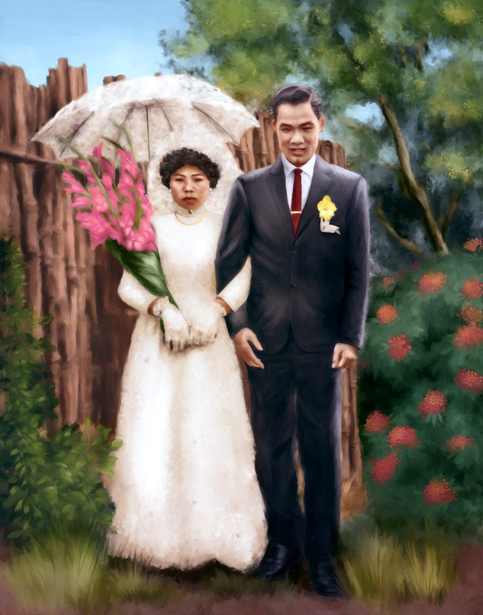 Portrait of Couple in wedding attire